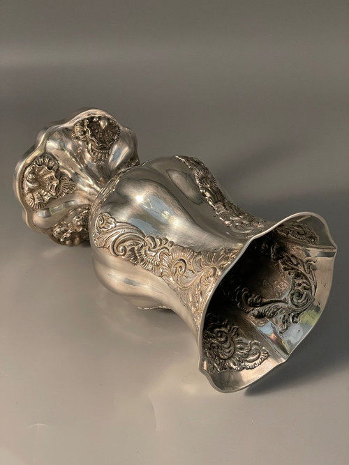 Austrian Louis XV Style Silver Vase Ma
