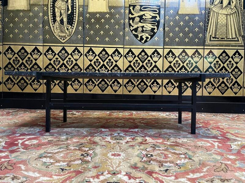 Table basse 1950/1960 en fer et marbre 
