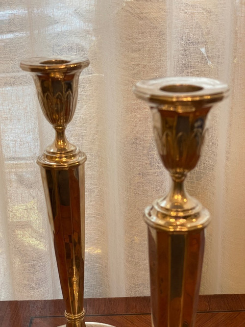 Pair of Solid Silver Candlesticks 1815-1831