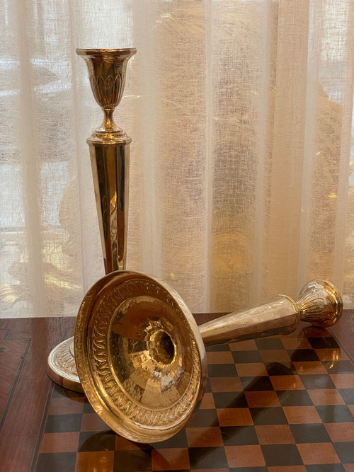 Pair of Solid Silver Candlesticks 1815-1831