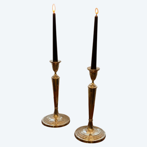 Pair of Solid Silver Candlesticks 1815-1831
