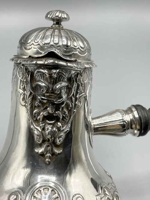 Französischer Schokoladenhersteller, Mascarons-Dekor aus Sterlingsilber, Goldschmied Léon Lapar