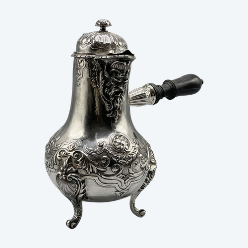 Französischer Schokoladenhersteller, Mascarons-Dekor aus Sterlingsilber, Goldschmied Léon Lapar