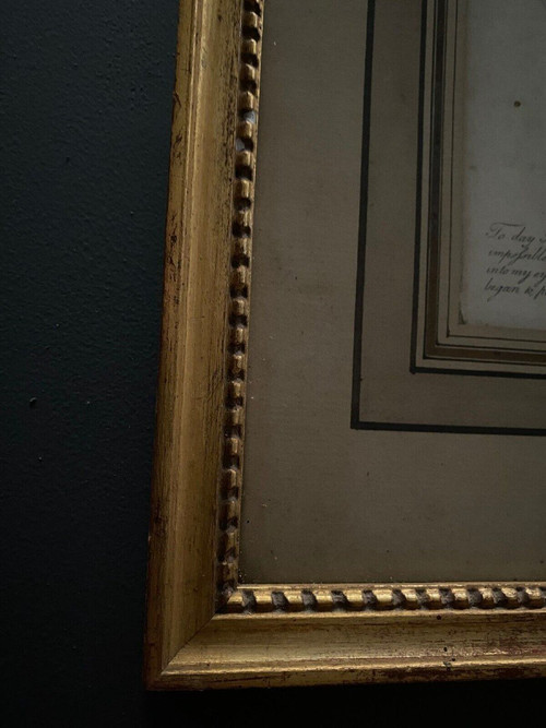 Gravure du XVIIIe Sorrows of Werter scène d'intérieur