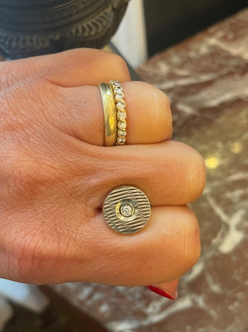Gioielli, coppia di gemelli in oro bianco 18kt brillante