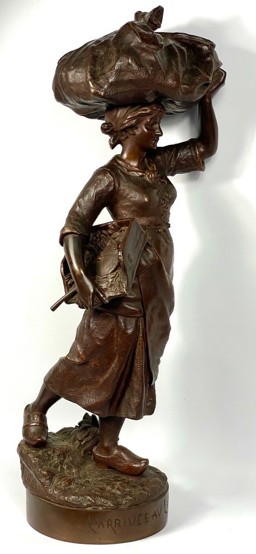 Die Ankunft im „Au Lavoir“ – Bronze aus dem 19. Jahrhundert, Richard