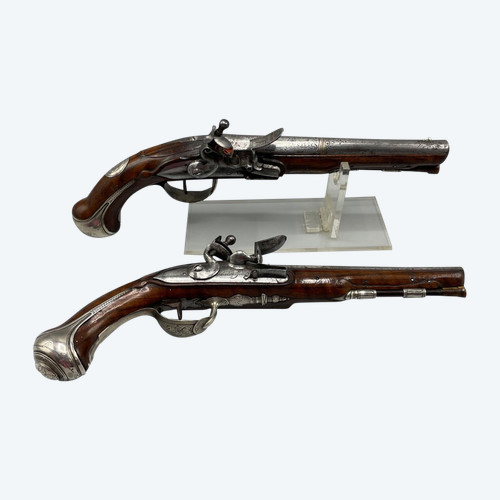 Fine Pair Of Louis XVI Period Flintlock Pistols