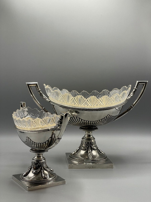 Sterling Silver And Crystal Table Centerpieces