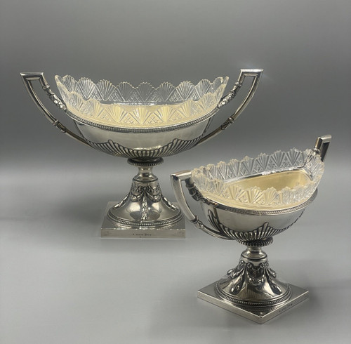 Sterling Silver And Crystal Table Centerpieces