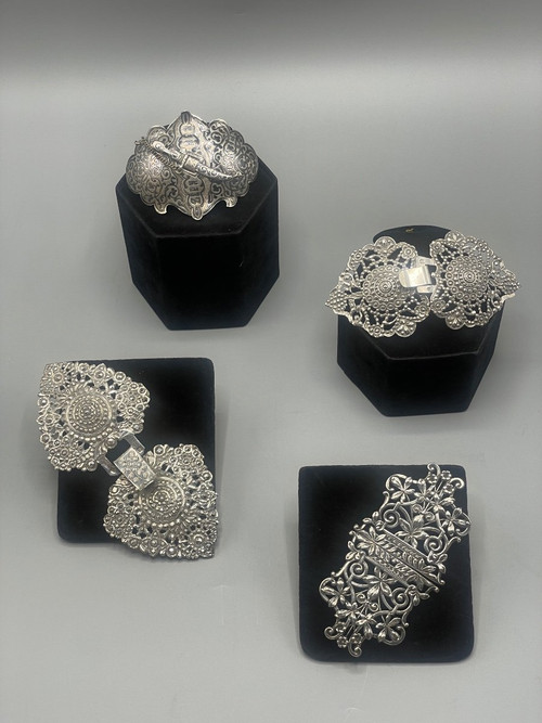 Boucles De Ceinture En Argent Massif