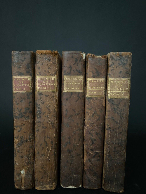 11 Bände medizinische Bücher Osteologie Chirurgie Chemie Nosographien 1790