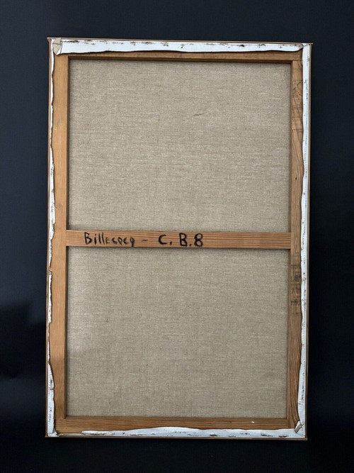 Oil on canvas by Jean Billecocq 20th century geometric abstraction