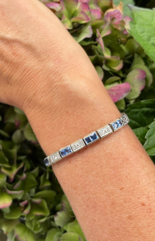 Art Deco Armband Saphire Und Diamanten