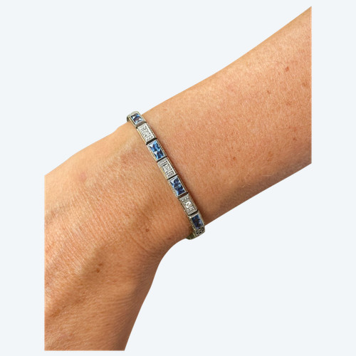 Art Deco Armband Saphire Und Diamanten