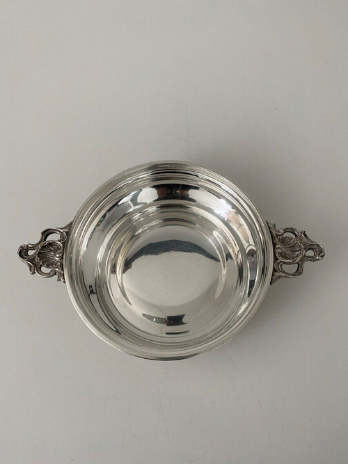 Légumier en métal argenté 1900 prise artichaut poignées Louis XV