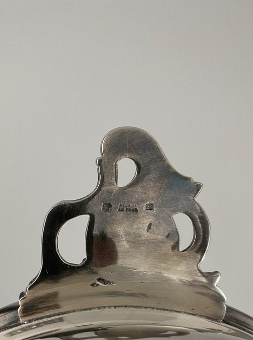 Légumier en métal argenté 1900 prise artichaut poignées Louis XV