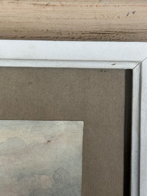 Aquarelle sur papier XIXe signée représentant une femme en costume