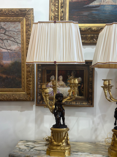 Une Importante Paire De Lampes En Bronze Doré circa 1880