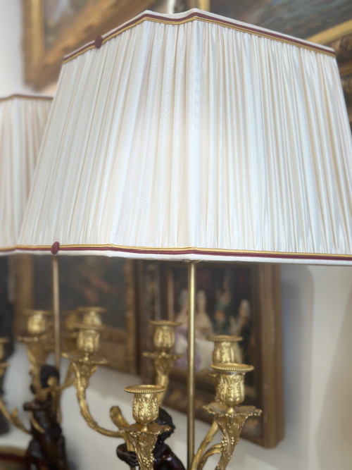 Une Importante Paire De Lampes En Bronze Doré circa 1880