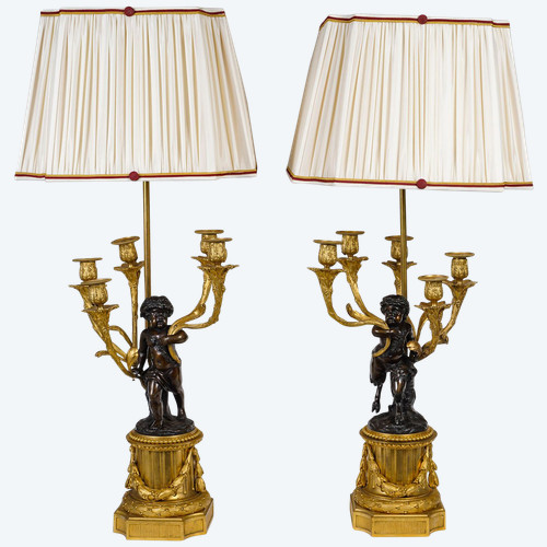 Une Importante Paire De Lampes En Bronze Doré circa 1880