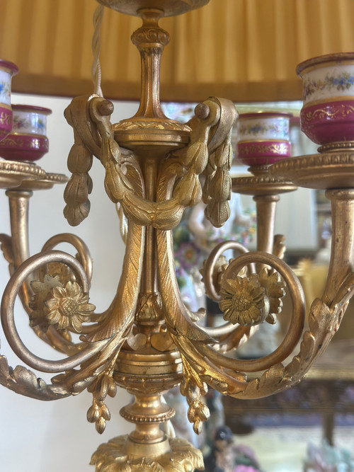 Coppia di lampade in porcellana di Sèvres della fine del XIX secolo 