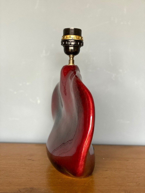 Lamp signed Max Idlas 17B ceramic oxblood