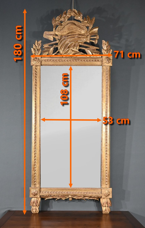 Important Miroir en Bois Doré, époque Louis XV - 1768
