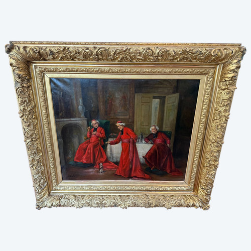 XIX SECOLO. DIPINTO RAFFIGURANTE I CARDINALI