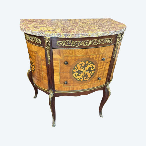 COMMODE DEMI LUNE DE STYLE LOUIS XV