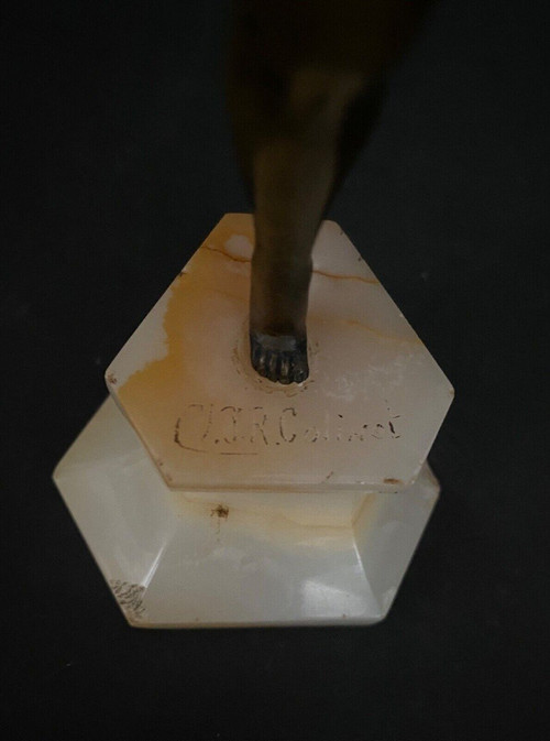 Ballerina in bronzo di Claire Jeanne Roberte Colinet Giocoliere Art Déco