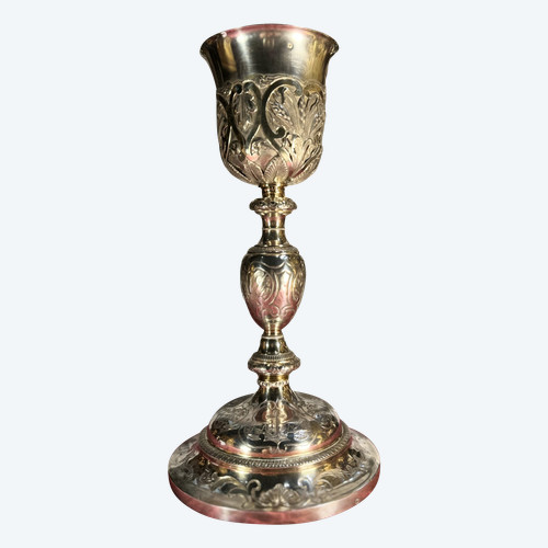 Calice in argento e vermeil e relativa patena - Maison Favier - Metà del XIX secolo