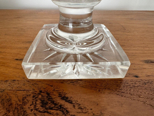 Geschliffene Kristallvase aus dem frühen 19. Jahrhundert, Schleifsteindekoration, Cherubdekoration