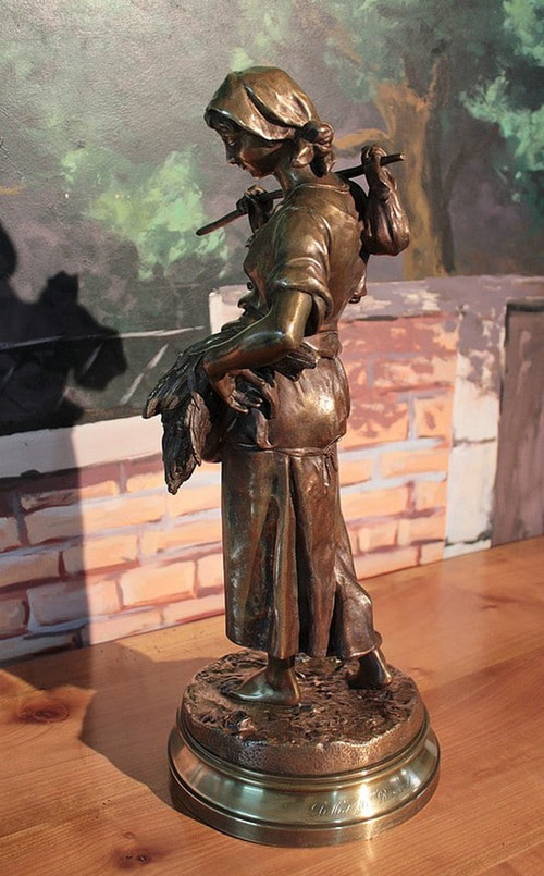 Bronze « Glaneuse » de E. Aizelin – XIXe