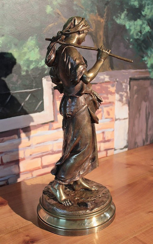 Bronze « Glaneuse » de E. Aizelin – XIXe