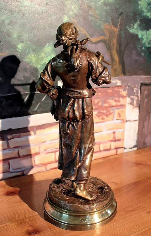 Bronze « Glaneuse » de E. Aizelin – XIXe