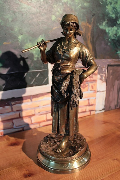 Bronze « Glaneuse » de E. Aizelin – XIXe