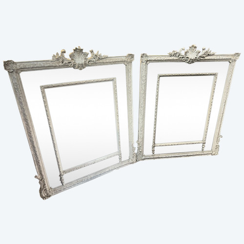 PAIR OF LOUIS XV MIRRORS WITH GLAZED FRAME