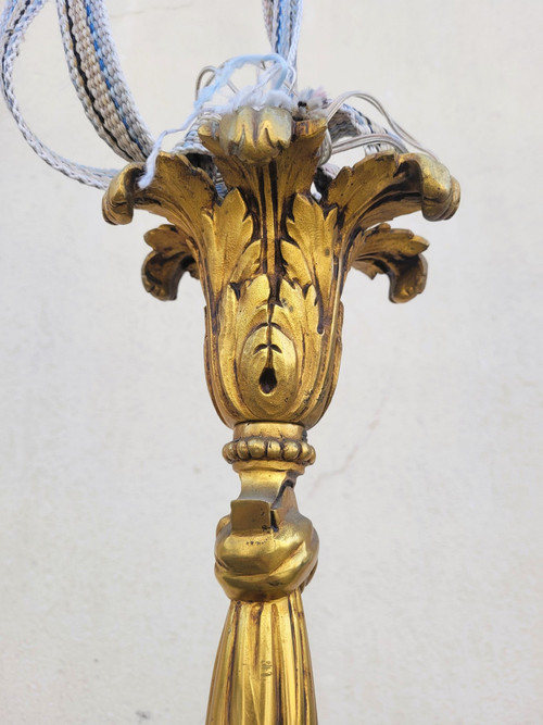 Lampadario in Bronzo in Stile Luigi XVI, XX Secolo