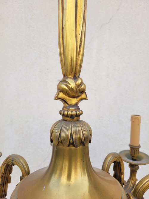 Lampadario in Bronzo in Stile Luigi XVI, XX Secolo