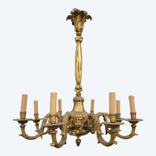 Lampadario in Bronzo in Stile Luigi XVI, XX Secolo