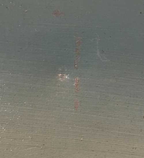 Huile sur toile paysage au bord d'un cours d'eau fin XIXe