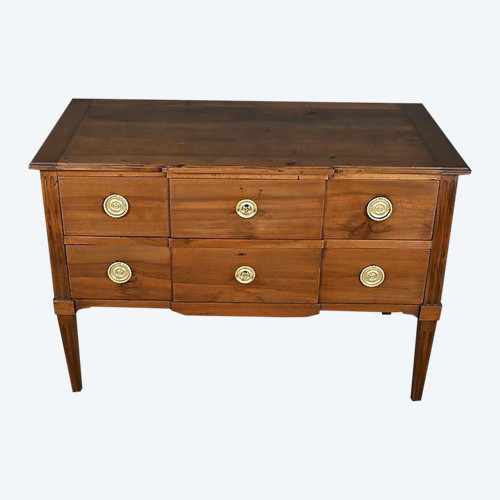 Commode Sauteuse en Noyer, époque Louis XVI - Fin XVIIIe