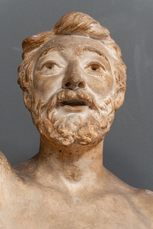 Anthropomorphe Gipsstatue Bacchus von Filleul, Anfang des 20. Jahrhunderts, 200 cm