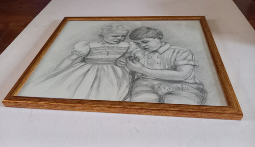 Portrait of Prince Charles and Princess Anne in 1952
