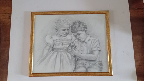 Portrait of Prince Charles and Princess Anne in 1952