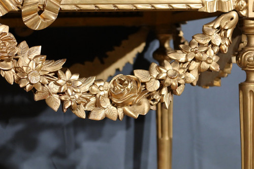 Table Console en Bois Doré , style Louis XVI - 2ème partie XIXe