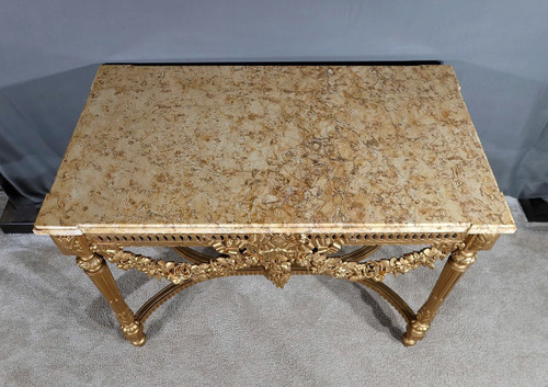 Table Console en Bois Doré , style Louis XVI - 2ème partie XIXe