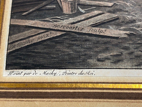 Engraving Demachy Descourtis Porte Saint-Bernard Quai de La Tournelle Paris