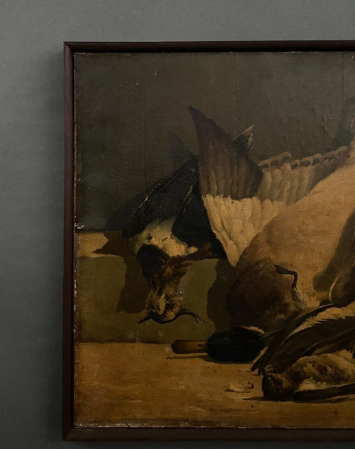 Öl auf Leinwand Stillleben Rückkehr von der Jagd Federwild 1908