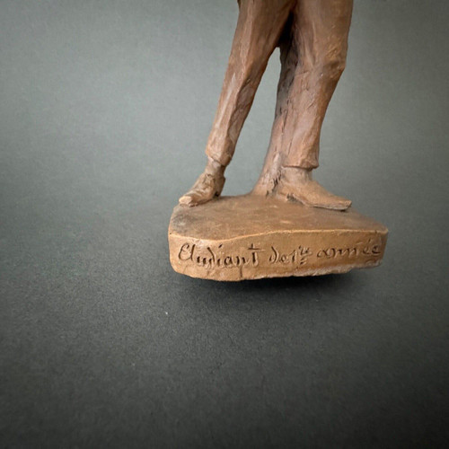 Terracotta firmata L. Desborde XIX secolo Uno studente del 1° anno